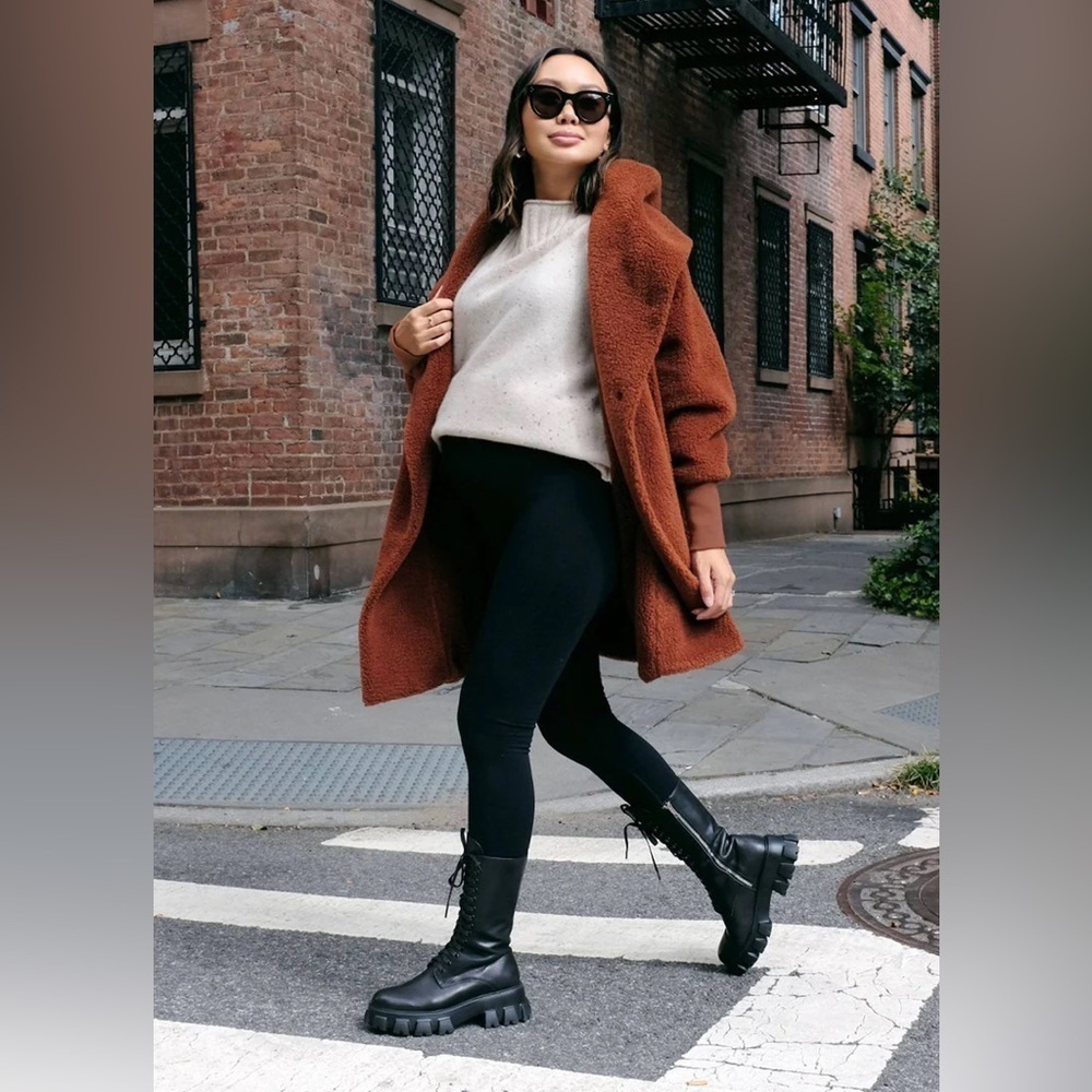 HATCH /  The Coco Coat Faux Shearling Maternity Jacket size P